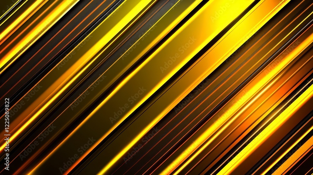 Poster abstract background with diagonal golden and black stripes. glowing lines with dark textures create 