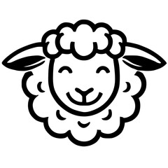 Cartoon sheep silhouette