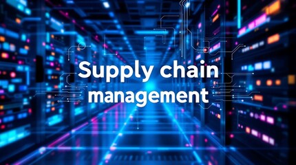Supply Chain Management Text Floating in the Air, Representing Efficient Logistics and Streamlined Operations