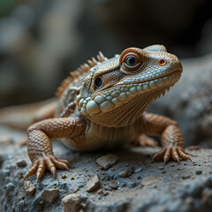 Fototapeta premium iguana on the rock