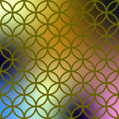 Fototapeta premium Multicolored palette. Simple geometric shapes on a gradient background. Geometric round shapes.