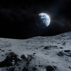 moon over the earth