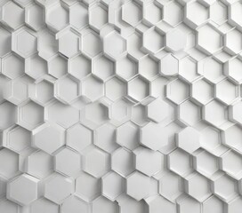 Naklejka premium Elegant white hexagon grid background with geometric shapes, background, elegant