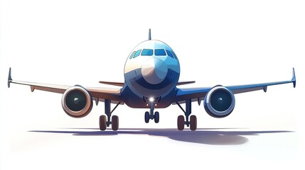 Naklejka premium passenger plane white background