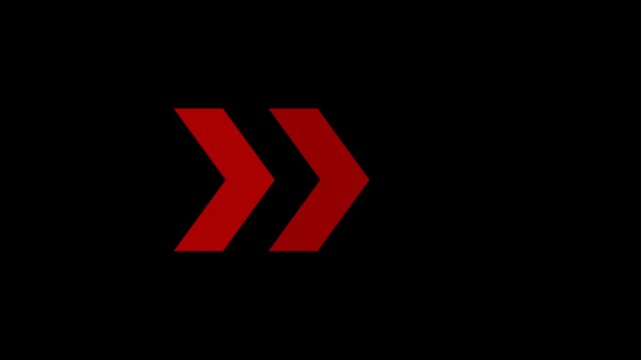 red letter a raod arrow icon animation on black backgroun.