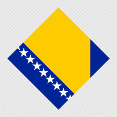 Bosnia and Herzegovina rhombus flag. Vector illustration.