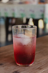 Refreshing Red Beverage in a Glass