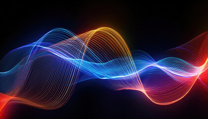 Dynamic abstract background depicting firefly sound wave rhythm in vibrant colors