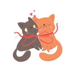 Cats in love. Valentine's Day