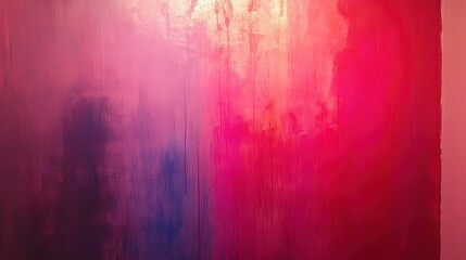 Fototapeta premium Abstract painting with vibrant pink, purple, and red hues. The texture is thick and layered, creating a sense of depth and movement. The colors blend