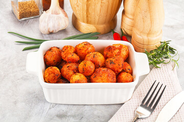 Baked baby potato with paprika