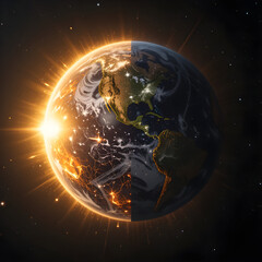 Obraz premium earth and sun