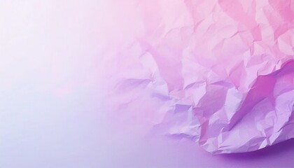Fototapeta premium Colorful crumpled paper texture with a blend of soft pink and purple shades in a subtle gradient backdrop