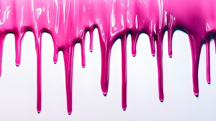 Glossy dripping liquid effect on a clean white background, realistic paint flow, abstract artistic design