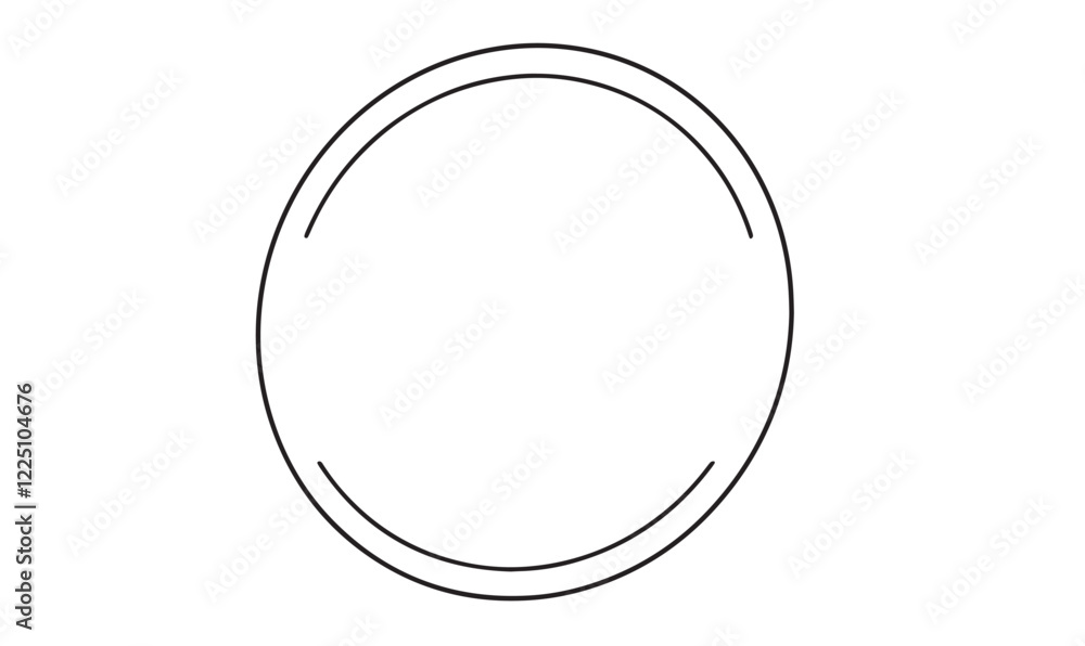 Poster circle line drawing border frame design decoration ornament art pattern mockup empty abstract black 