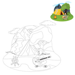 Coloring pages Adventure illustration 