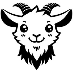 Goat cartoon portrait silhouette