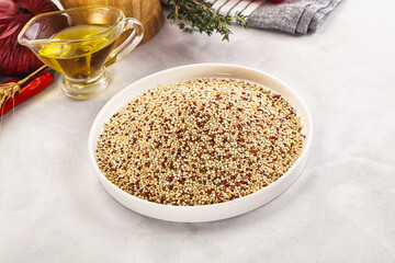 Raw dry quinoa seeds cereal