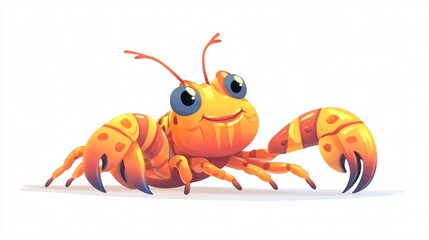 Adorable Scorpion Cartoon Illustration for Isolated Design Projects - Insect Mascot Clipart on White Background