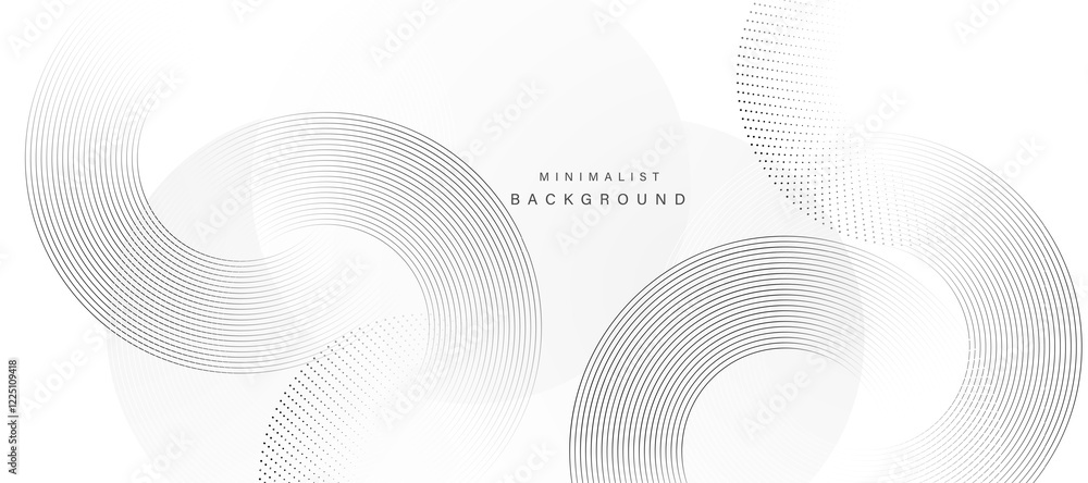 Aufkleber modern abstract white background with black gradient circular lines