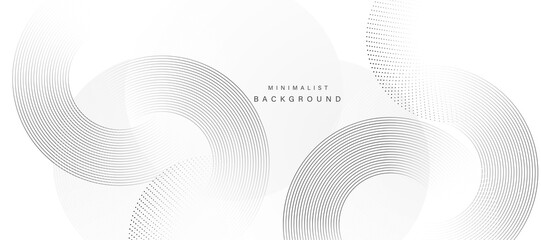 Modern abstract white background with black gradient circular lines