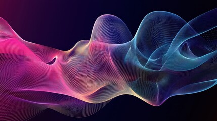 Obraz premium Colorful abstract wave pattern with glowing light and soft curves