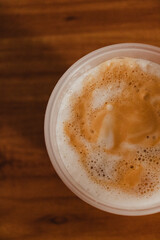 creamy coffee latte close up