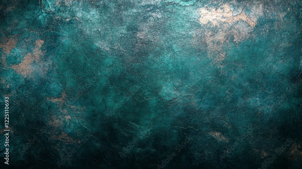 Poster abstract teal and dark green textured background with subtle light speckles and variations in shade 