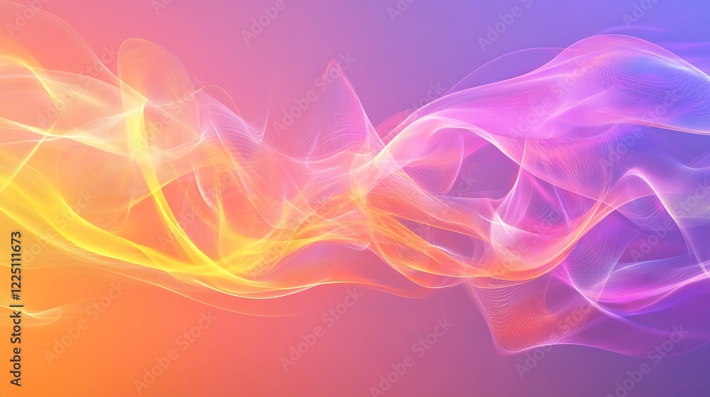 Poster Abstract Colorful Waves Flowing Dynamically