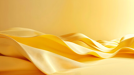 Obraz premium A smooth, flowing yellow fabric creates a serene and warm ambiance.