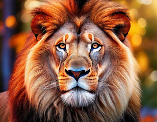 Lion the king - majestic portrait - painting style