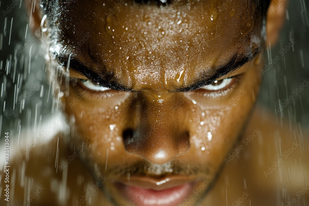 Poster a hyper-realistic close-up of a person face flushed with anger, showing the fine details of their fu
