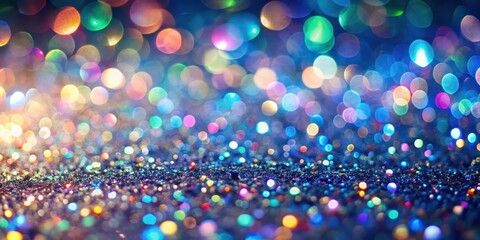 Naklejka premium Glittering metallic background with iridescent reflections, glow, drapes, glow, drapes, ornaments, shine