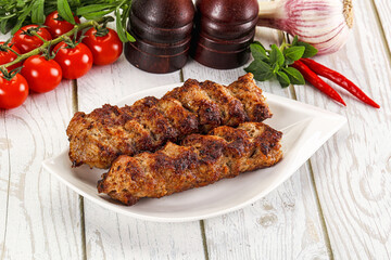 Chicken kebab minced meat and spices