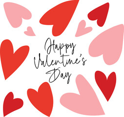  happy valentine's day card with hearts