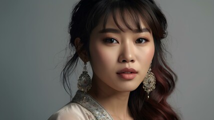 Asian Beauty Glamour Fashion Elegant Portrait Model Style