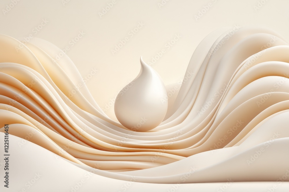 Poster A minimalist depiction of a single tear drop falling into an empty void, drawn in soft, muted tones with subtle ripples spreading outward