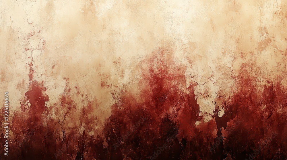 Poster abstract background with a textured, mottled effect in shades of beige, brown and red. the texture r