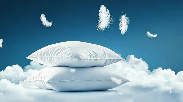 relax bed dream bird feather pillow air sky night ai generated video concept