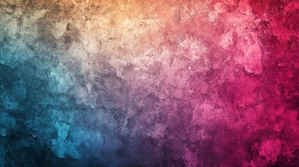 Obraz premium Abstract textured background with a vibrant color gradient transitioning from cool blues and grays to warm oranges and pinks. The texture is rough