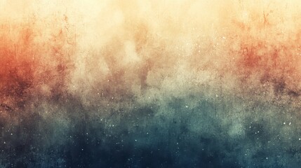 Obraz premium Abstract background with warm and cool tones, featuring a blend of orange, brown, teal, and dark blue hues. The texture is grainy and speckled