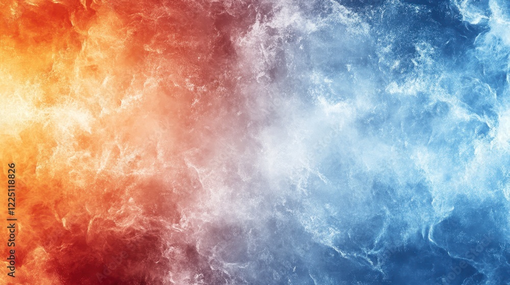 Poster abstract background with contrasting warm and cool colors. red and orange hues blend with blue and w