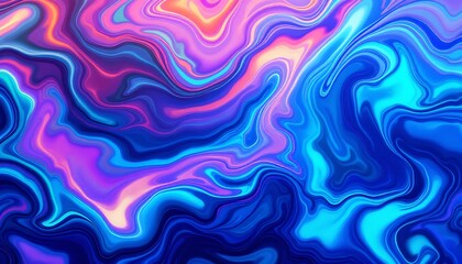Fototapeta premium Vibrant Blue Purple Liquid Marble Abstract Art Background