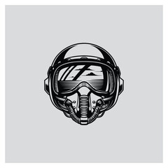 "Aviation Pilot Helmet Vector Logo" © designsMHR