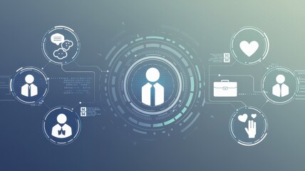 Digital Employee Profile Showing Business Skills And Personal Attributes