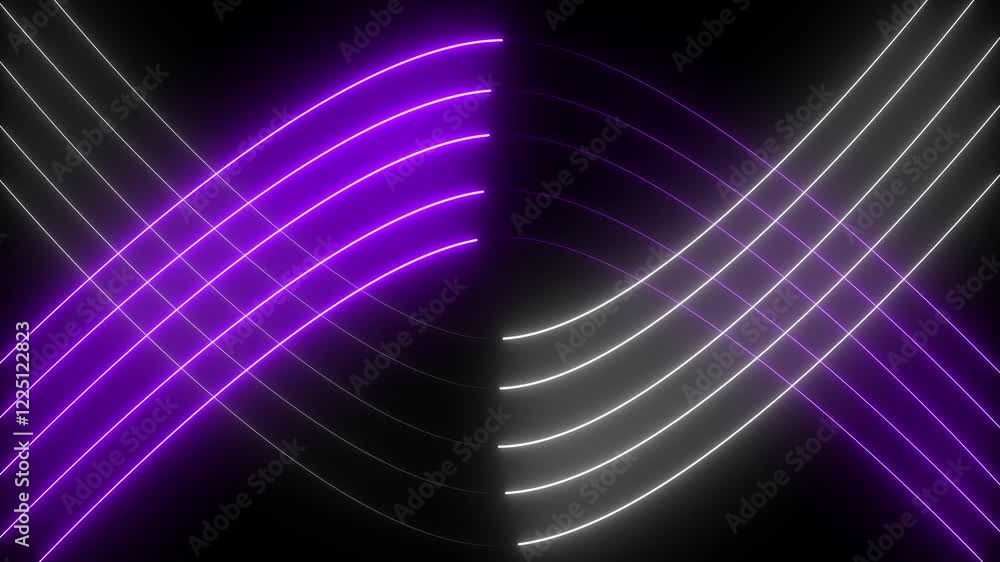 Poster neon line digital light pattern background. vector illustration on black background. digital line in
