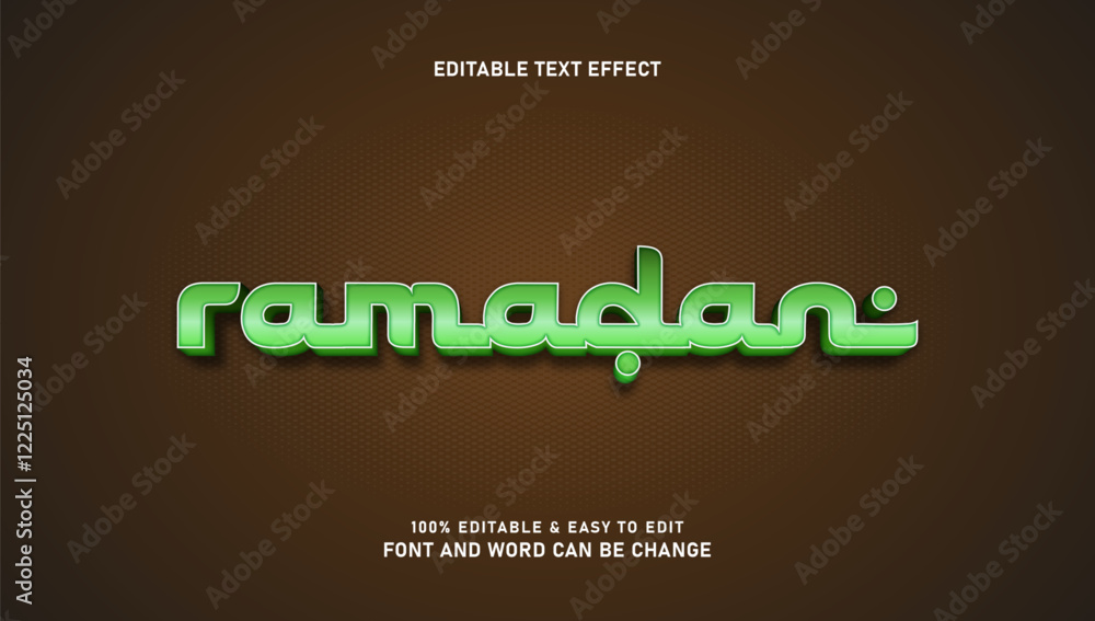Poster ramadan text effect with 3d style editable