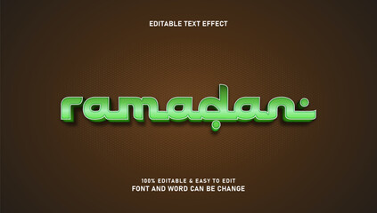 Ramadan text effect with 3d style editable