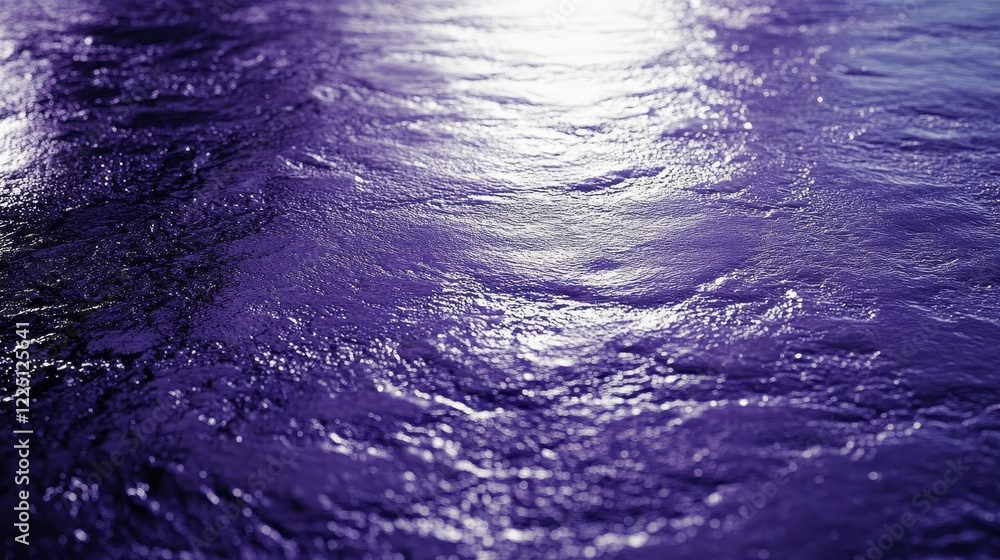 Poster close up view of dark purple water with subtle ripples and light reflections, creating a textured su