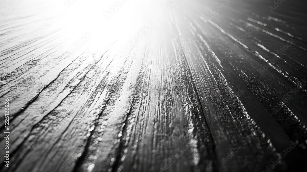 Poster high angle view of dark wooden texture illuminated from above, creating a dramatic light and shadow 